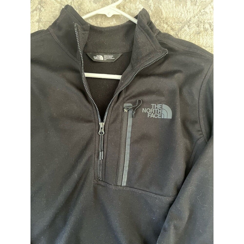 The North Face Men's Jacket Small Black Fleece Lined 1/4 Zip Pullover Gorpcore